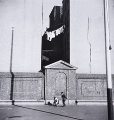 Jules Aarons  -  Playground with Flagpole, North End, Boston / Silver Gelatin Print  -  8 x 8