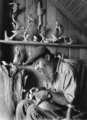 Tim Barnwell  -  Phillip Brown carving wooden bird. 2003 / Pigment Print  -  11x14 or 16x20