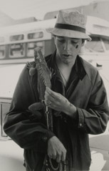 Ruth-Marion Baruch  -  Man with Iguana on His Shoulder, Haight Ashbury, 1967 / Silver Gelatin Print  -  
