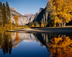 Philip Hyde  -  Merced River, Half Dome, Fall, Yosemite Valley, Yosemite National Park, California, 1969 / Pigment Print  -  Available in multiple sizes