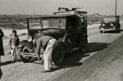 Rondal Partridge  -  Broke Down Car, Near Fresno, CA, 1930's / Silver Gelatin Print  -  6 x 9.5