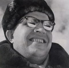 Yevgeny Khaldei  -  Smiling Man with Ships Reflected in Glasses, c.1950
 / Silver Gelatin Print  -  13.75 x 14.25