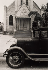 Arnold Newman  -  Car and Church. West Palm Beach, 1941 / Silver Gelatin Print  -  11 x 14