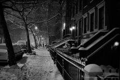 Harold Feinstein  -  Night Snow W 11th Street / Silver Gelatin Print  -  available in multiple sizes