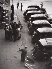 Mario DiGirolamo  -  Taxi Driver's Caucus, Rome Italy, 1954 / Silver Gelatin Print  -  7x8.5