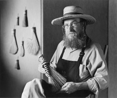 Tim Barnwell  -  Carlson Tuttle with handmade brooms, 2006 / Pigment Print  -  11x14 or 16x20