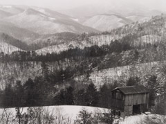 Tim Barnwell  -  Looking toward Hot Springs, snow, 1989 / Silver Gelatin Print  -  11 x 14