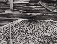 Tim Barnwell  -  Woodpile and Barn Wall, Big Pine Creek, Madison County, NC / Silver Gelatin Print  -  11 x 14