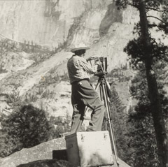 Imogen Cunningham  -  Ansel Adams in Yosemite, 1953 / Silver Gelatin Print  -  9.75 x 9.75