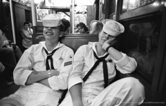 Harold Feinstein  -  Sailors on the Subway, 1952 / Silver Gelatin Print  -  11 x 14