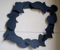 David Hayes  -  Large Wall Relief, Black, 1997 / Painted Steel  -  51V x 67 x 6