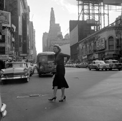 Vivian Maier  -  New York NY, 1956 (woman in street) / Silver Gelatin Print  -  12 x 12 on 16 x20 paper