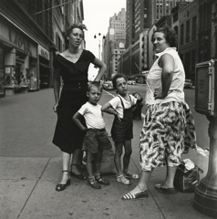   -  Untitled, 1954 (2 women 2 kids on sidewalk) / Silver Gelatin Print  -  12 x 12 (on 16x20 paper)