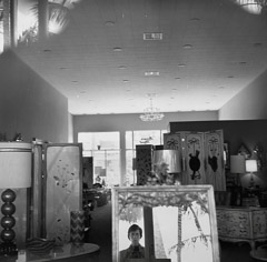 Vivian Maier  -  Self-portrait, Chicago area, 1960, (11/2020) / Silver Gelatin Print  -  12 x 12 (on 16x20 paper)
