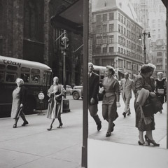 Vivian Maier  -  New York, NY 1955 (split image) / Silver Gelatin Print  -  12 x 12 (on 16x20 paper)