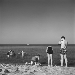 Vivian Maier  -  Untitled, 1960 (family at beach) / Silver Gelatin Print  -  12 x 12