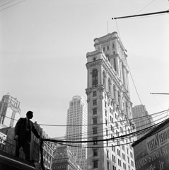 Vivian Maier  -  New York NY, 1955 (Times building) / Silver Gelatin Print  -  12 x 12 on 16 x20 paper