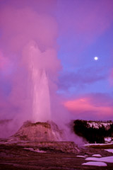 Tom Murphy  -  Castle Geyser and Full Moon / Color Pigment Print  -  16 x 24