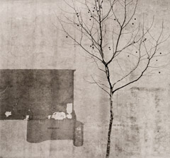 Arnold Newman  -  Tree and Wall, Philadelphia, PA, 1941 / Silver Gelatin Print  -  5.75 x 6