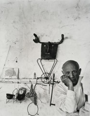 Arnold Newman  -  Pablo Picasso, Vallauris, France, 1954 / Silver Gelatin Print  -  12.75 x 10