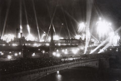 Alexander Ustinov  -  Fireworks, Victory Celebration, May 9, 1945 / Silver Gelatin Print  -  15.25  x 23.25 