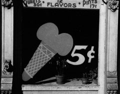 Peter Sekaer  -  Ice Cream Cone, Bowling Green, Virginia, c.1935 / Silver Gelatin Print  -  3 7/8 X 4 7/8 