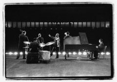 Herb Snitzer  -  Louis Armstrong band, Lewisohn Stadium, NYC, 1960 / Silver Gelatin Print  -  11 x 14