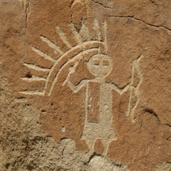 Al Weber  -  Petroglyph, Blanco Wash Warrior, 1993 / Chromogenic Print  -  13.75 x 13.75