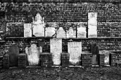 Tim Barnwell  -  2416, Headstones on wall, Colonial Cemetery, Savannah, GA /   -  