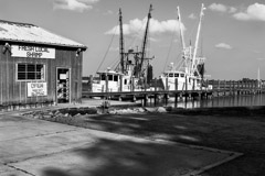 Tim Barnwell  -  2421, Shrimp boats at dock, Wilmington River, Thunderbolt, GA /   -  