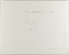 Edward Weston  -  Dunes, Oceano, 1936 (45S0) (back) /   -  