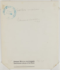 Edward Weston  -  Carlos Merida, 1934 (back) /   -  