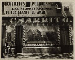 Edward Weston  -  Pulqueria Facade/Charrito, 1926 / Silver Gelatin Print  -  7.375 x 9.25