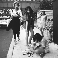 Vivian Maier  -  Chicago 1960's (woman/3tweens) / Silver Gelatin Print  -  12 x 12 (on 16x20 paper)