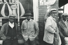 Russell Lee  -  African Americans in front of general store, Mound Bayou, Mississippi, January 1939 / Silver Gelatin Print  -  8 x10