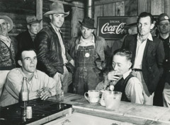 Marion Post Wolcott  -  Construction workers from Camp Livingston, Alexandria, Louisiana, December 1940 / Silver Gelatin Print  -  8 x10