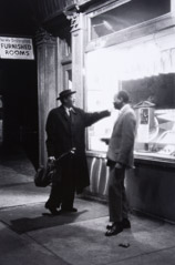 Herb Snitzer  -  Saxophonist Lester Young and Hank Jones outside Five Spot Café, NYC, 1958 / Silver Gelatin Print  -  15 x 10