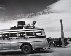 John Gutmann  -  Indian High School Band Travelling through Desert. Arizona, 1937 /   -  11x14 