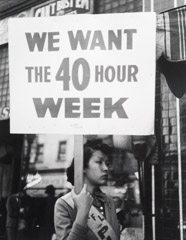 John Gutmann  -  We Want the 40 Hour Week. San Francisco, 1934 / Silver Gelatin Print  -  8x10