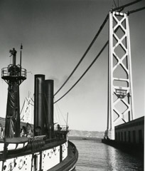 John Gutmann  -  First Two Towers of Bay Bridge Under Construction, San Francisco / Silver Gelatin Print  -  11x14 