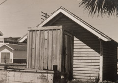 Arnold Newman  -  Wooden Building and Crates, West Palm Beach, 1941 / Silver Gelatin Print  -  3 x 4
