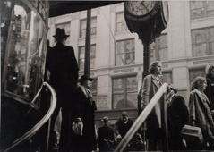 Arnold Newman  -  Philadelphia, PA, 1938 (Crowd under Clocks) / Silver Gelatin Print  -  11 x 14