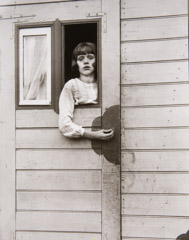 August Sander  -  Girl in Fairground Caravan, 1926-1932 / Silver Gelatin Print  -  10 x 7.75