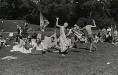 Ruth-Marion Baruch  -  Hare Krishna Dance in Golden Gate Park, Haight Ashbury, 1967 / Silver Gelatin Print  -  11 x 14