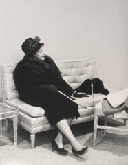 Ruth-Marion Baruch  -  Woman in Grand Salon with Dog, 1961 / Silver Gelatin Print  -  11 x 14