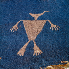 Al Weber  -  Petroglyph, Duck Head Figure, John's Canyon, 1995 / Chromogenic Print  -  13.75 x 13.75