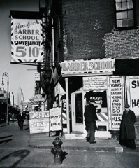 John Gutmann  -  Barber School. Bowery, New York City, 1936 / Silver Gelatin Print  -  11x14 