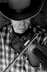 Tim Barnwell  -  Byard Ray Playing Fiddle, Ashevlle, Buncombe County, NC, 1978 / Pigment Print  -  Available in Multiple Sizes