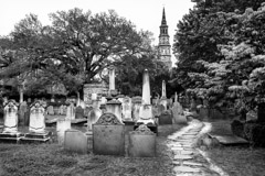 Tim Barnwell  -  Cemetery, Circular Congregational Church (steeple of St. Phillips in background), Charleston, SC / Pigment Print  -  Available in Multiple Sizes