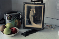 Vivian Maier  -  Evanston, IL, October 1975, (kitchen counter still life) / Chromogenic Print  -  10 x 15 on 16 x20 paper